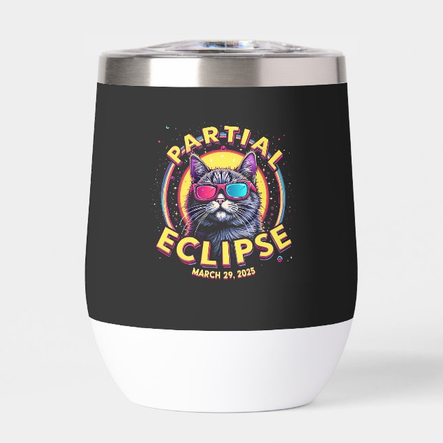 Eclipse parcial 2025 Astronomía del gato Amantes d (Frente)