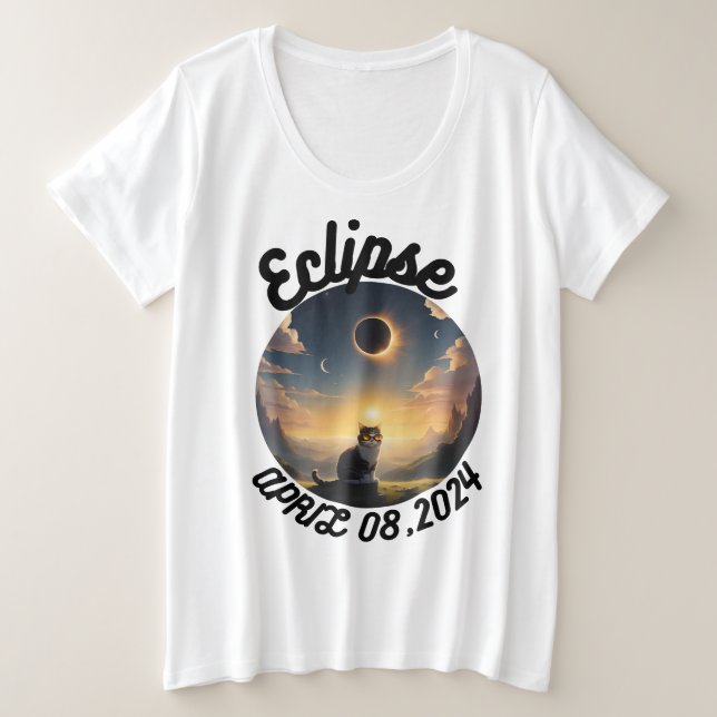 Eclipse solar, 2024 gato con eclips solares Glasse (Anverso del diseño)