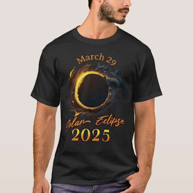 Eclipse solar 29 de marzo de 2025 Camiseta conmemo (Anverso)