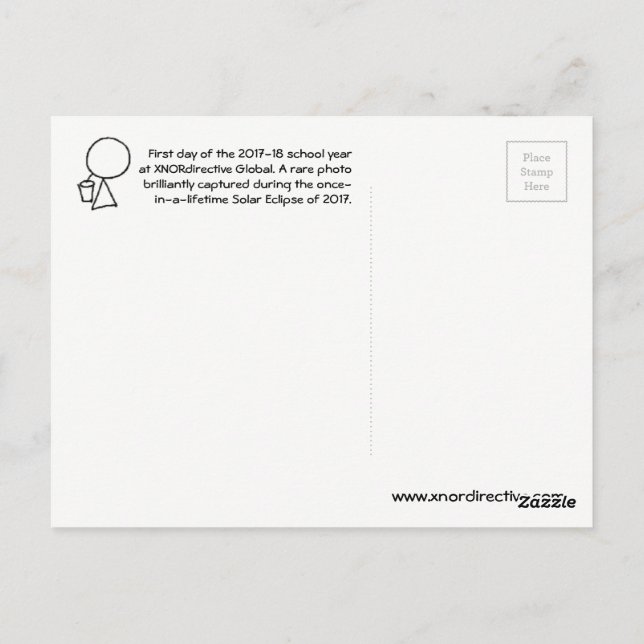 Eclipse solar de la postal de 2017 (Reverso)