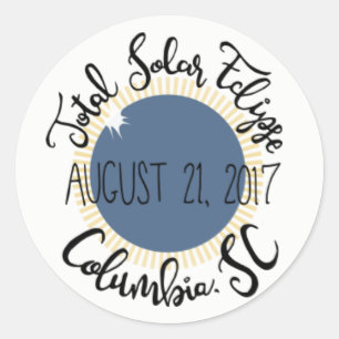 Eclipse solar total 2017 Pegatina de la Ronda Colu