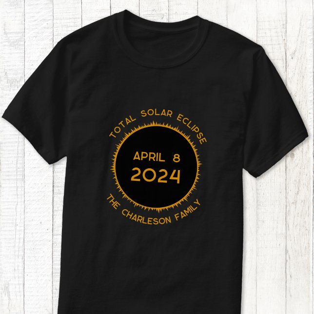Eclipse solar total 2024 Camiseta personalizada (Personalized Total Solar Eclipse 2024 T-shirt)