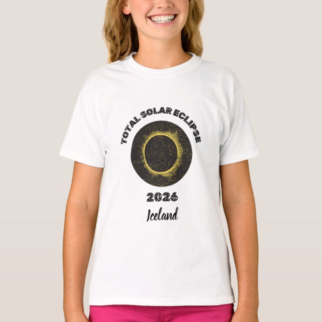 Eclipse Solar Total 2026 Camiseta para Chicas de T (Anverso)