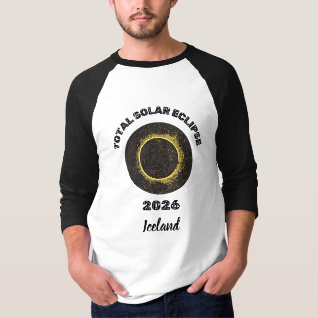 Eclipse Solar Total 2026 Camiseta Raglán Manga 3/4 (Anverso)