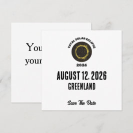 Eclipse Solar Total 2026 Tarjeta Personalizada de