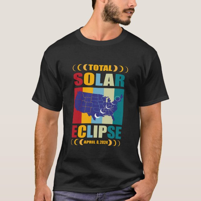 Eclipse Solar Total De 2024 Con Camisa Total (Anverso)