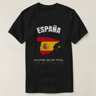 Eclipse solar total de España camiseta con bandera