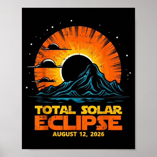 Eclipse Total de Sol 12 de agosto de 2026 Arte (Frente)