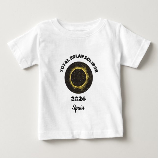Eclipse Total de Sol 2026 Camiseta de Bebé Totalid (Anverso)