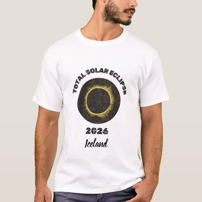 Eclipse Total de Sol 2026 Camiseta para Hombre Tsh (Anverso)