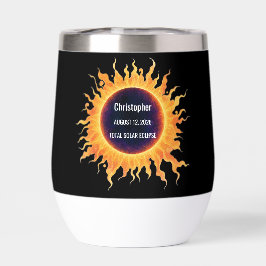 Eclipse Total de Sol en Acuarela Negrita 2026 Nomb