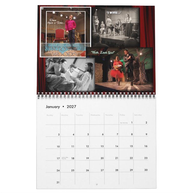 Eco de 2015 calendarios en las maderas (Jan 2027)