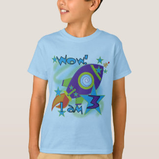 Eco de cohetes camisetas de tercer cumpleaños y re