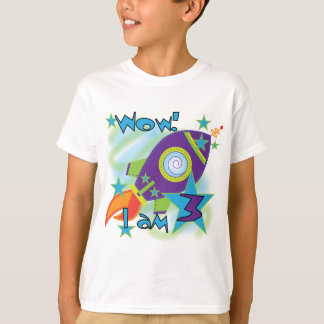 Eco de cohetes camisetas de tercer cumpleaños y re