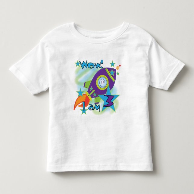 Eco de cohetes camisetas de tercer cumpleaños y re (Anverso)