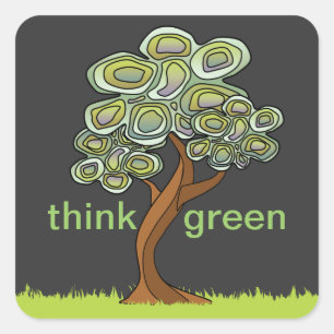 Eco Tree Think Green Pegatina