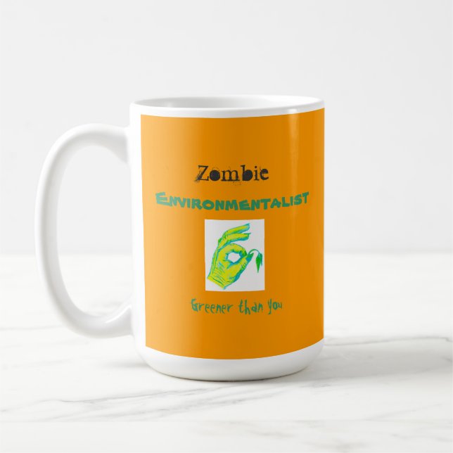 Ecologista del zombi, más verde que usted, taza (Izquierda)