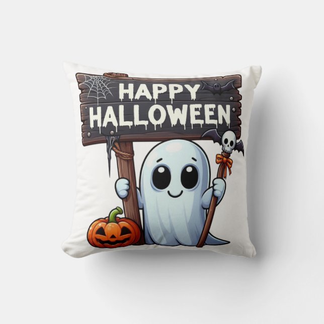 Ecos espeluznantes: Un cuento de Halloween | Cojín (Anverso)