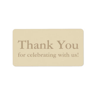 Ecru Gracias Pegatinas o etiquetas de regalo Bodas