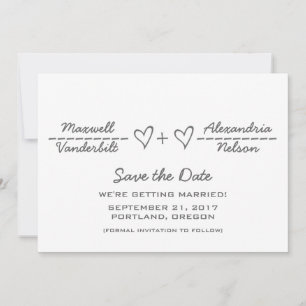 Ecuación de corazón gris Guardar la invitación de