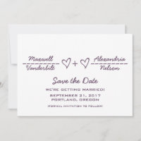 Ecuación de Purple Heart Guardar la invitación de 