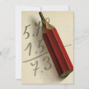 Ecuación matemática con lápiz rojo, negocios vinta