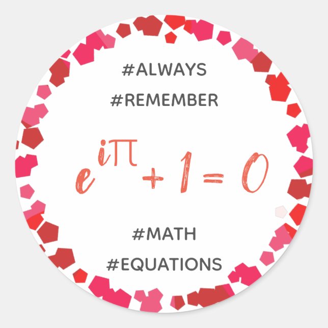 Ecuación matemática - Pegatina docente/estudiante (Anverso)
