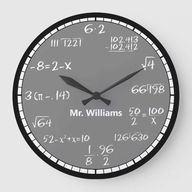 Ecuaciones matemáticas grises Personalizado reloj  (Anverso)