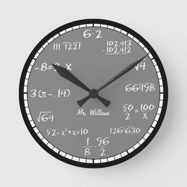 Ecuaciones matemáticas grises Personalizado reloj  (Anverso)
