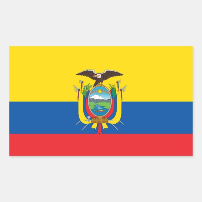 Ecuador* Pegatina de Bandera Bendera del Ecuador (Anverso)