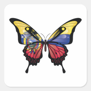 Ecuador Pegatina de Bandera de Mariposa Trasera