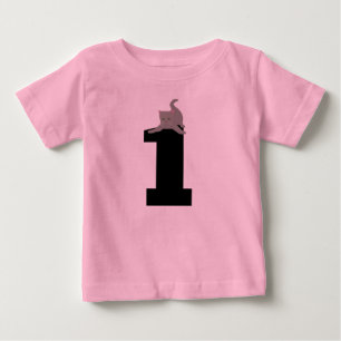Edad 1 (1) cumpleaños Gato Gato Gatito Camisetas R