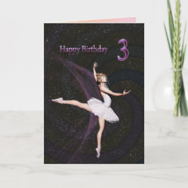 Edad 3, una tarjeta de cumpleaños de bailarina
