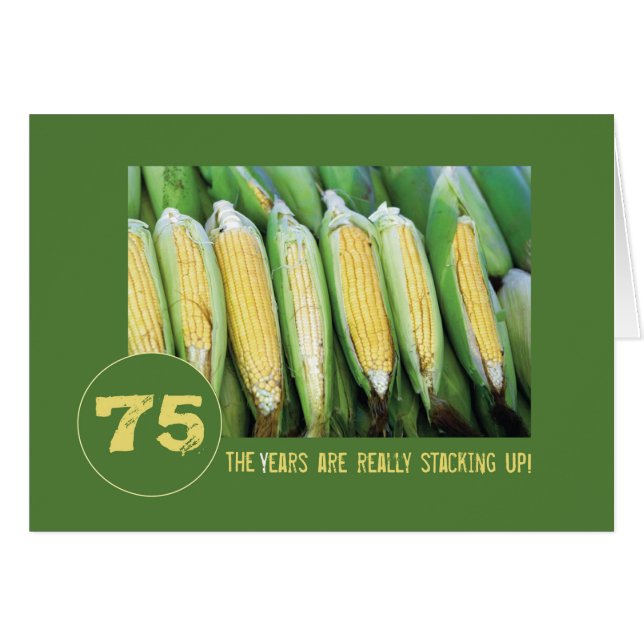 Edad 75 Años Acumulándose Con Fila De Maíz (Anverso (Horizontal))