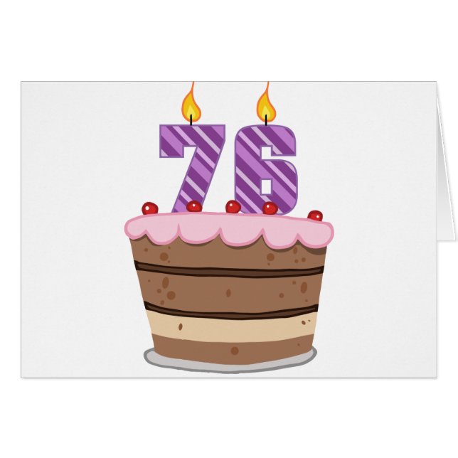 Edad 76 en el pastel de cumpleaños (Anverso (Horizontal))