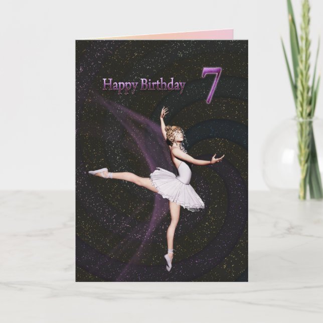 Edad 7, una tarjeta de cumpleaños de la bailarina (Anverso)