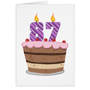 Edad 87 en el pastel de cumpleaños