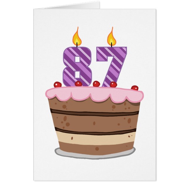 Edad 87 en el pastel de cumpleaños (Frente)