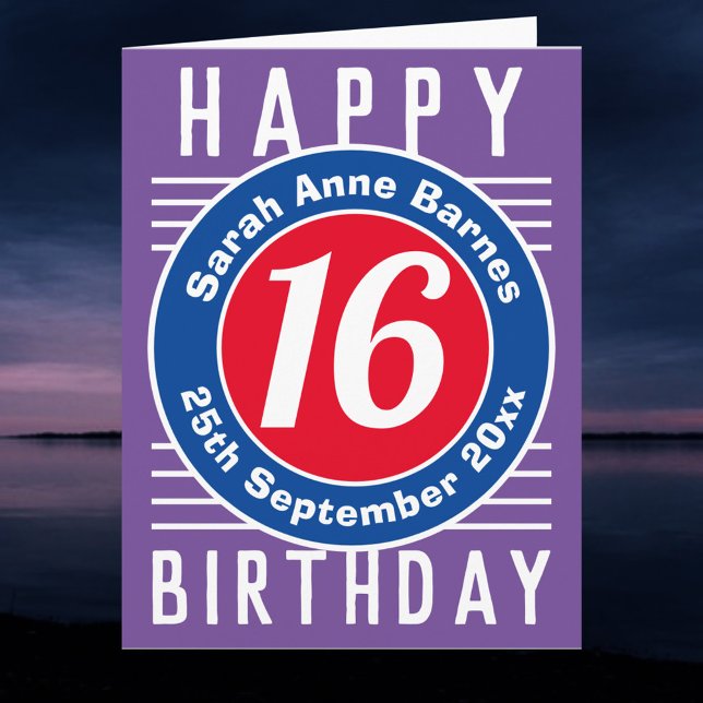 Edad, nombre y fecha en una tarjeta de cumpleaños  (Subido por el creador)