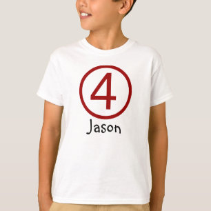 Edad y nombre Personalizable 4ª camiseta de cumple
