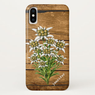 Edelweiss en Wood Look Personalizado Funda para iP