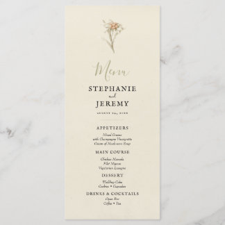 Edelweiss Vintage Floral Menu