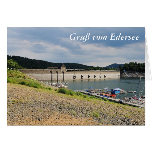 Edersee Staumauer bei Niedrigwasser (Anverso (Horizontal))