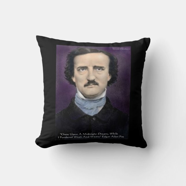 Edgar Allen Poe "The Raven" cita Cojín decorativo  (Anverso)