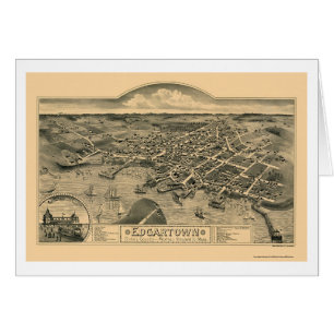 Edgartown, mapa panorámico de las MAMÁES - 1886