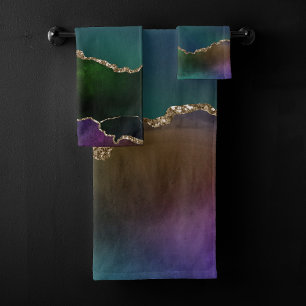 Edgy Agate Moody Jewel Tone Mystic Verde azulado
