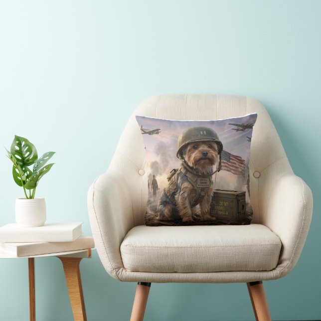 Edición de perro Yorkie | Almohada de lanzamiento  (Silla)