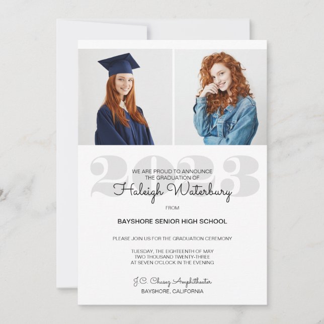Edición moderna de fotos Invitación a graduación d (Anverso)