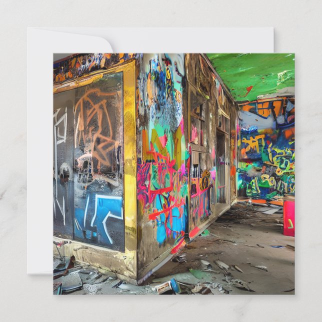 Edificio abandonado de arte callejero (Anverso)