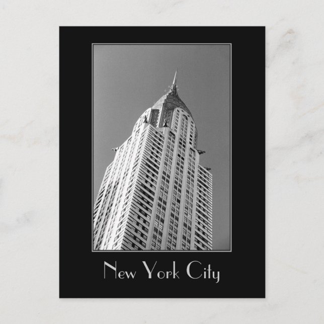 Edificio Chrysler Tarjeta Postal B&W (Anverso)